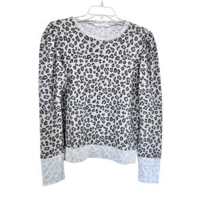 Veronica M Beige leopard Animal Print Long Sleeve T-Shirt size M